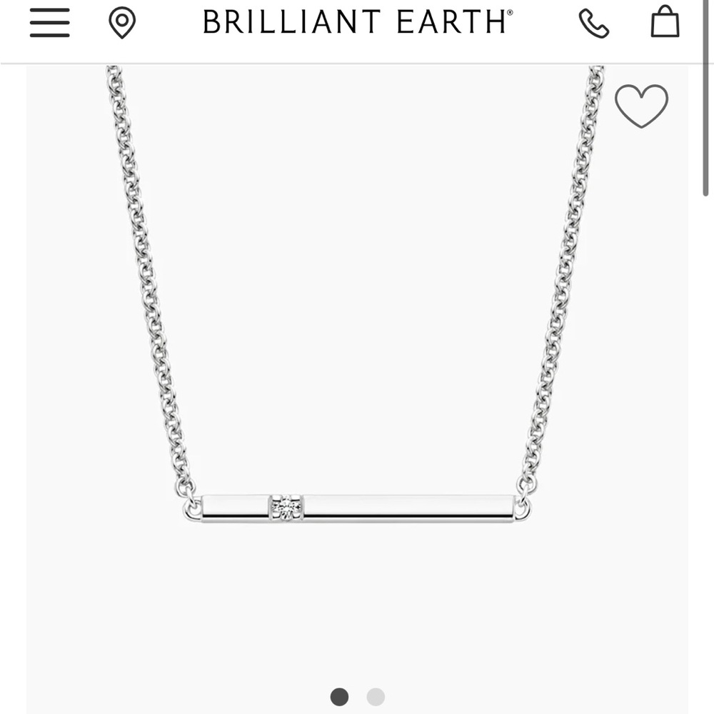 NWT Brilliant Earth Silver Diamond Bar Pendant 💎make offer💎